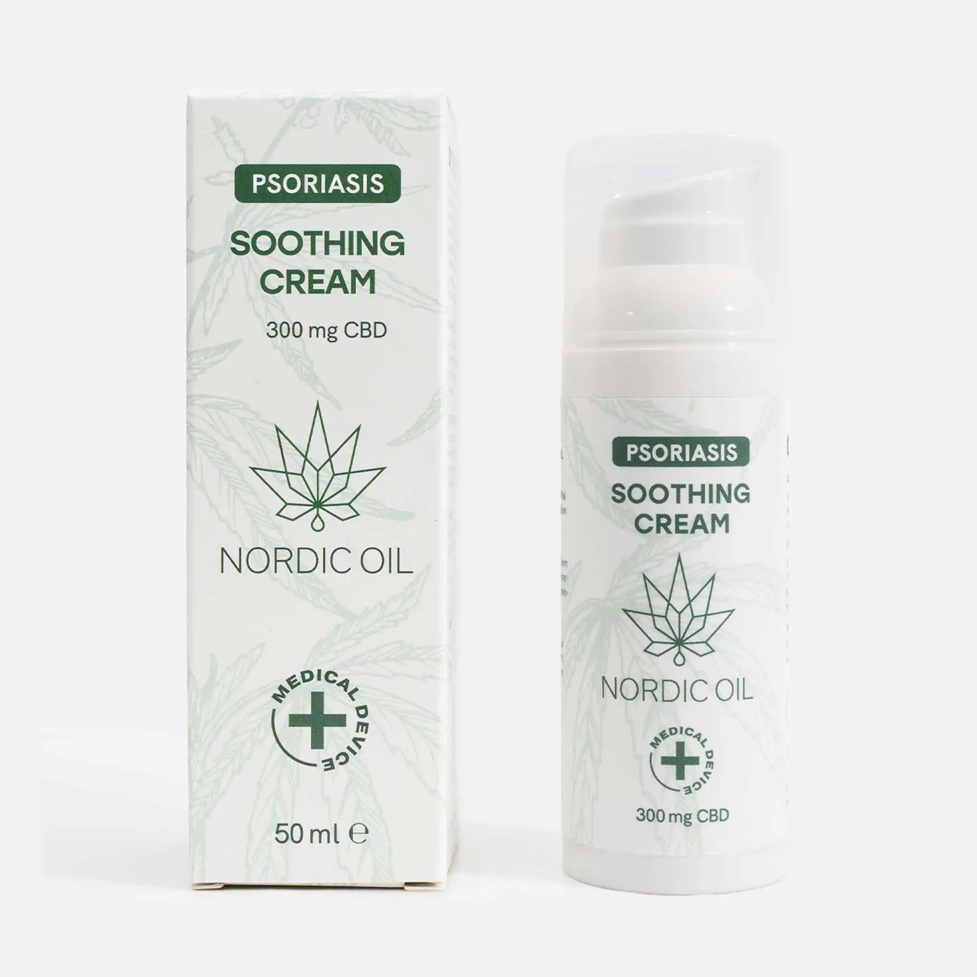 CBD crème voor psoriasis met container